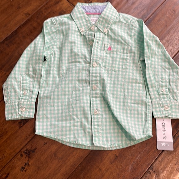Carter's Gingham NWT  button down shirt - Picture 1 of 10